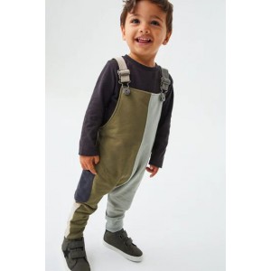 卡其綠色 - Hotchpotch吊帶褲及T恤套裝 (3個月至7歲)