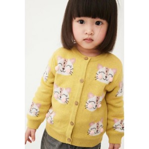 絨球卡通開襟毛衣 (12個月至10歲)